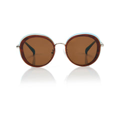 PORTOFINO (Blue Jay and Silver Metal with Solid Brown Lens)