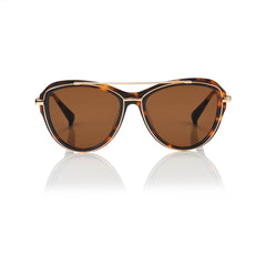 MARRAKESH (Honey Tortoise and Gold Metal with Solid Brown Lens)