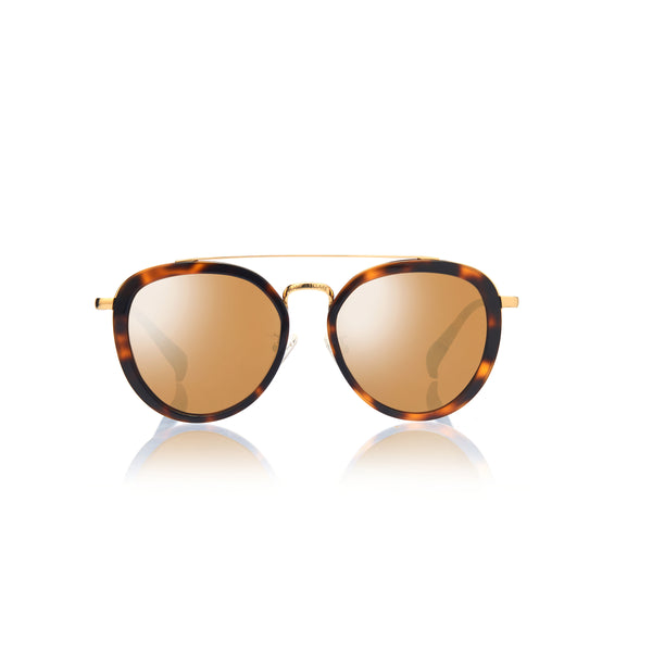 SAO PAULO (Honey Tortoise and Gold Metal  with Gold Mirror Lens)