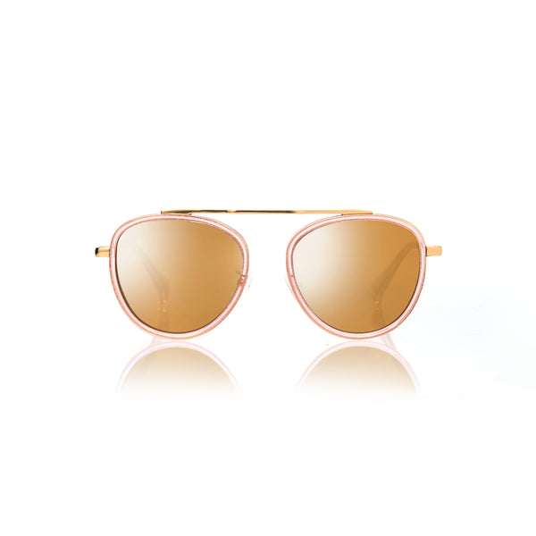 STOCKHOLM (Orange Pearl and Gold Metal with Gold Mirror Lens)